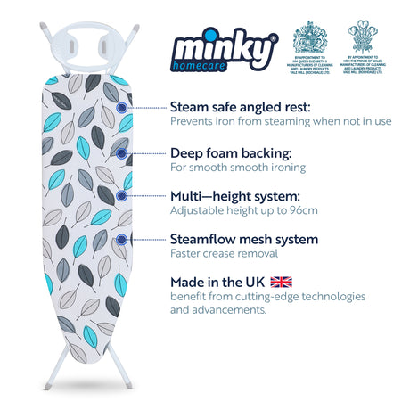 Minky Ironing Board - Expert, Ironing Board Cover Included 122 x 38 cm