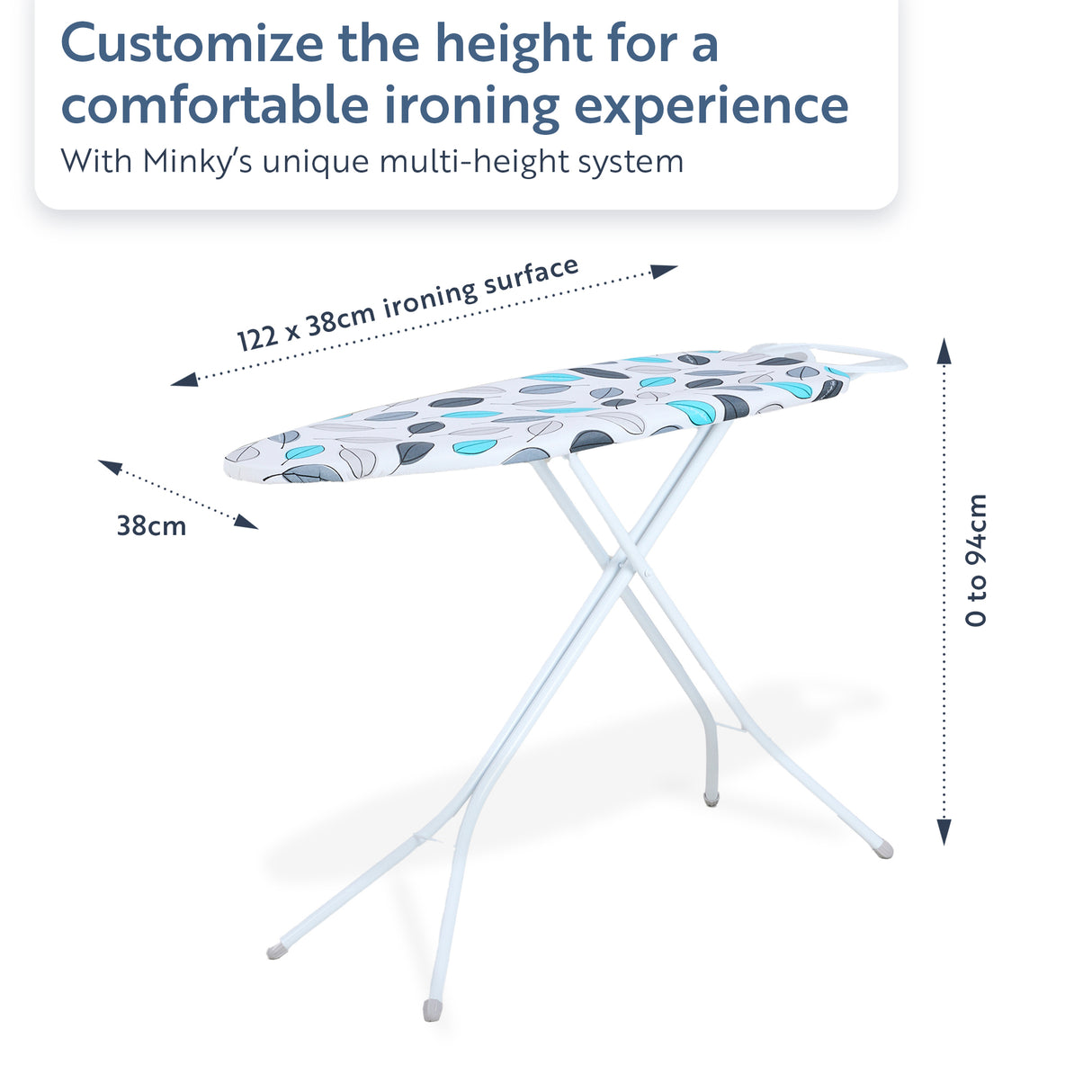 Minky Ironing Board - Expert, Ironing Board Cover Included 122 x 38 cm