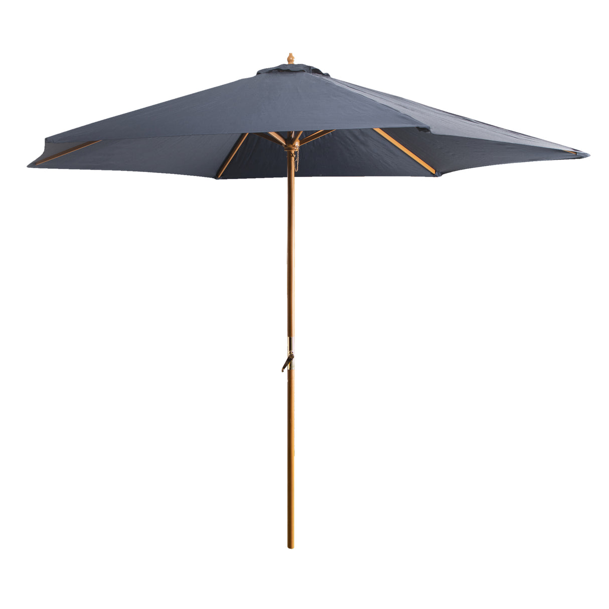 Alfresia 3m Garden Wooden Parasol Umbrella with Easy Push Button Control & Tilt Function