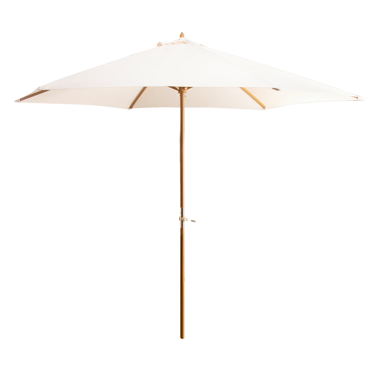 Alfresia 3m Garden Wooden Parasol Umbrella with Easy Push Button Control & Tilt Function