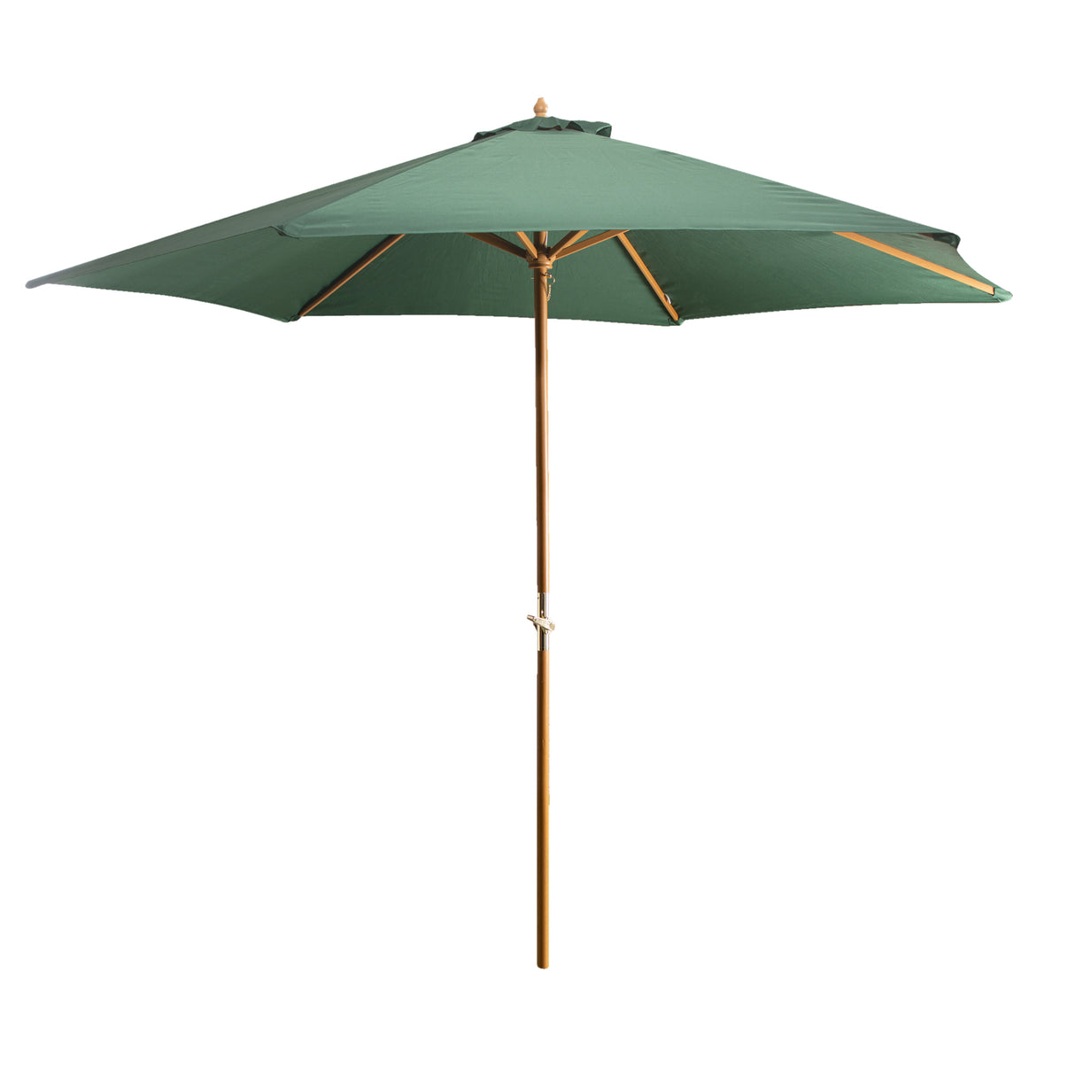 Alfresia 3m Garden Wooden Parasol Umbrella with Easy Push Button Control & Tilt Function