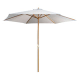 Alfresia 3m Garden Wooden Parasol Umbrella with Easy Push Button Control & Tilt Function