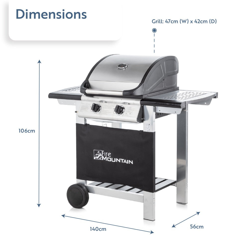 Fire Mountain Everest 2 Burner Gas BBQ