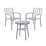 Alfresia Garden Bistro Set 2 Chairs & Round Table - Aluminium