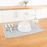 Minky Dish Drying Mat - Silicone Draining Mat