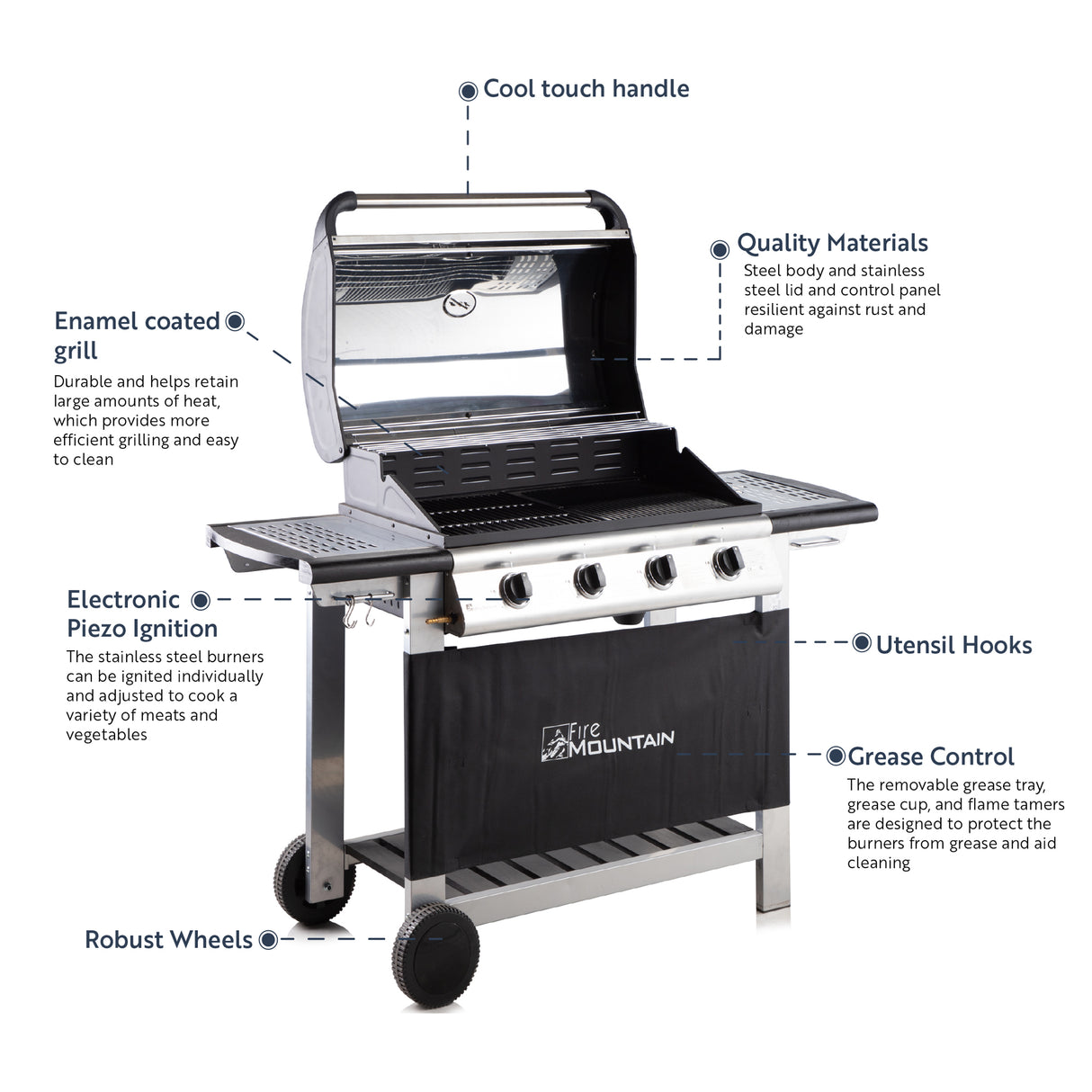 Fire Mountain Everest 4 Burner Gas BBQ