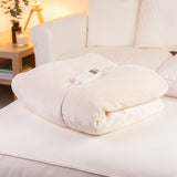 Minky Luxury Heated Throw Blanket - Medium, Cream