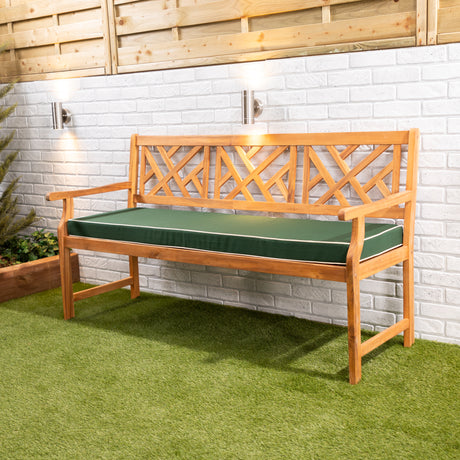 Alfresia Wooden Garden Bench, 3 Seater with Luxury Garden Cushion
