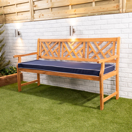 Alfresia Wooden Garden Bench, 3 Seater with Luxury Garden Cushion