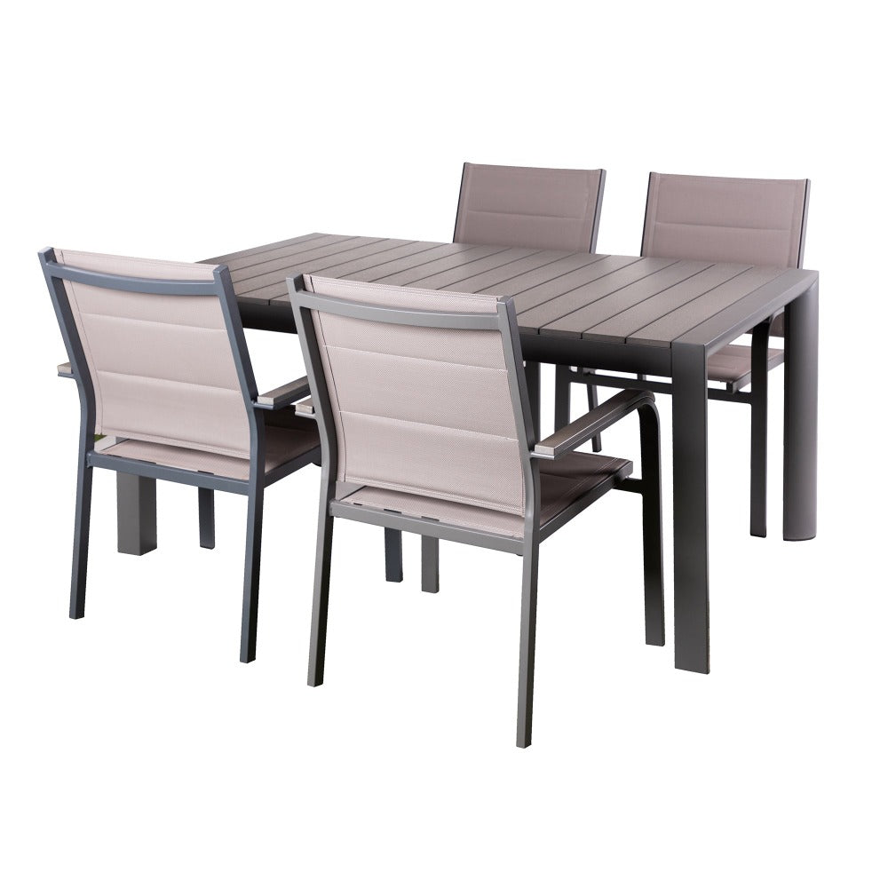 Alfresia 4 Seater Outdoor Dining Set - Garden Dining Table with 4 Garden Dining Chairs