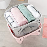 Minky Laundry Basket - 40L Washing Basket with Folding Handles