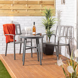 Alfresia Garden Bistro Set 2 Chairs & Round Table - Aluminium