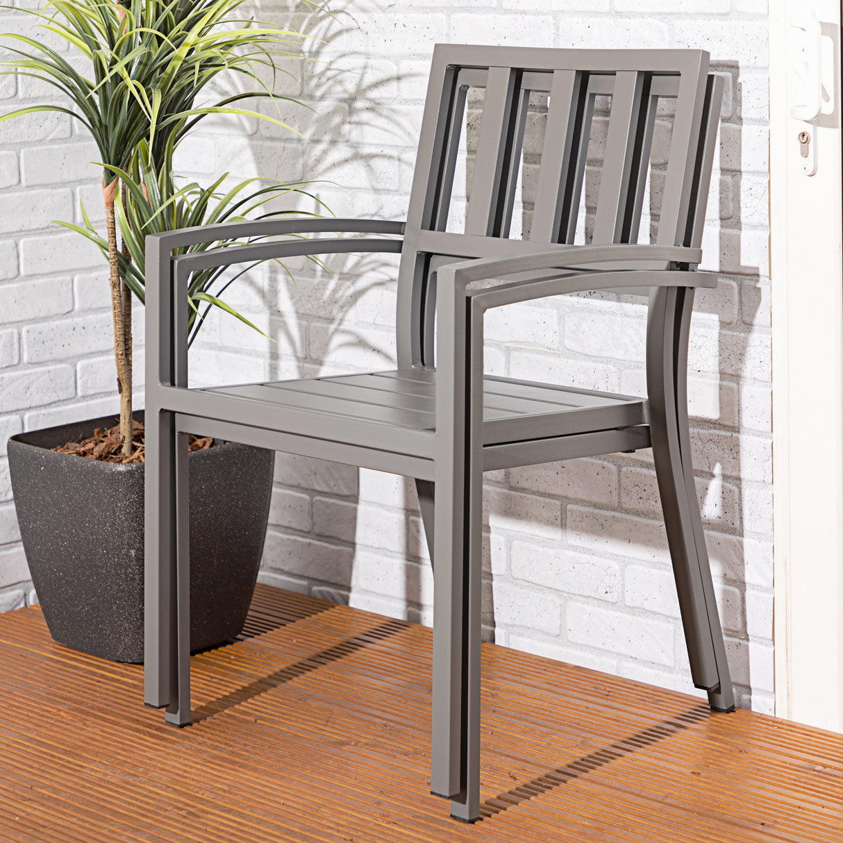 Alfresia Garden Bistro Set 2 Chairs & Round Table - Aluminium