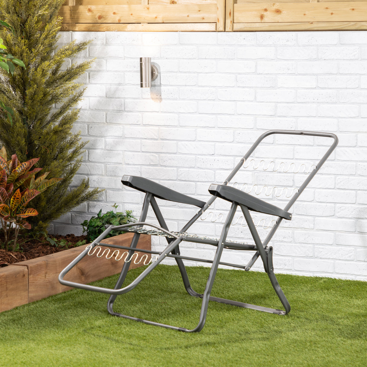 Alfresia Reclining Garden Chair – Charcoal Frame with Luxury Cushion, Relaxer Style