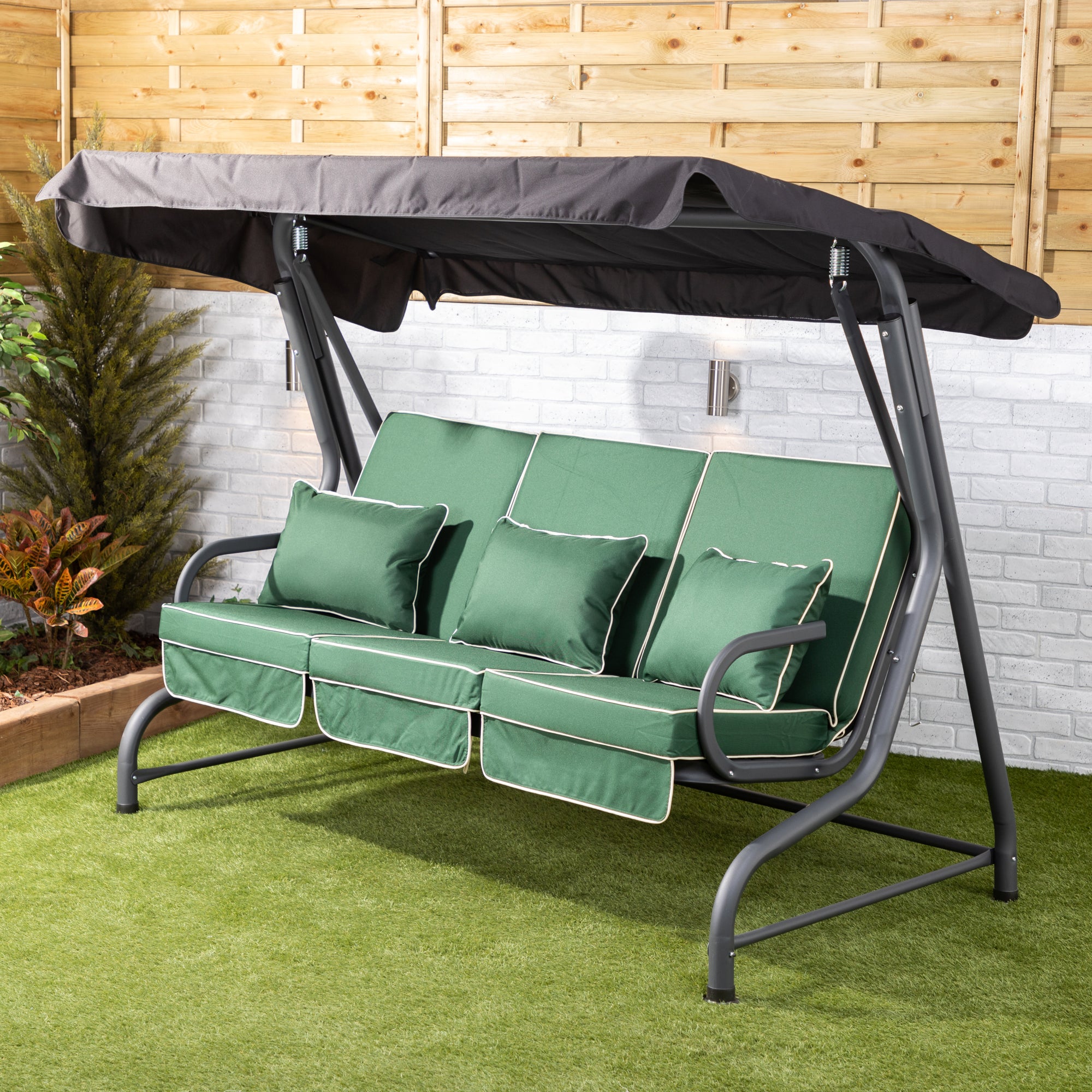 3 seater outdoor swing best sale