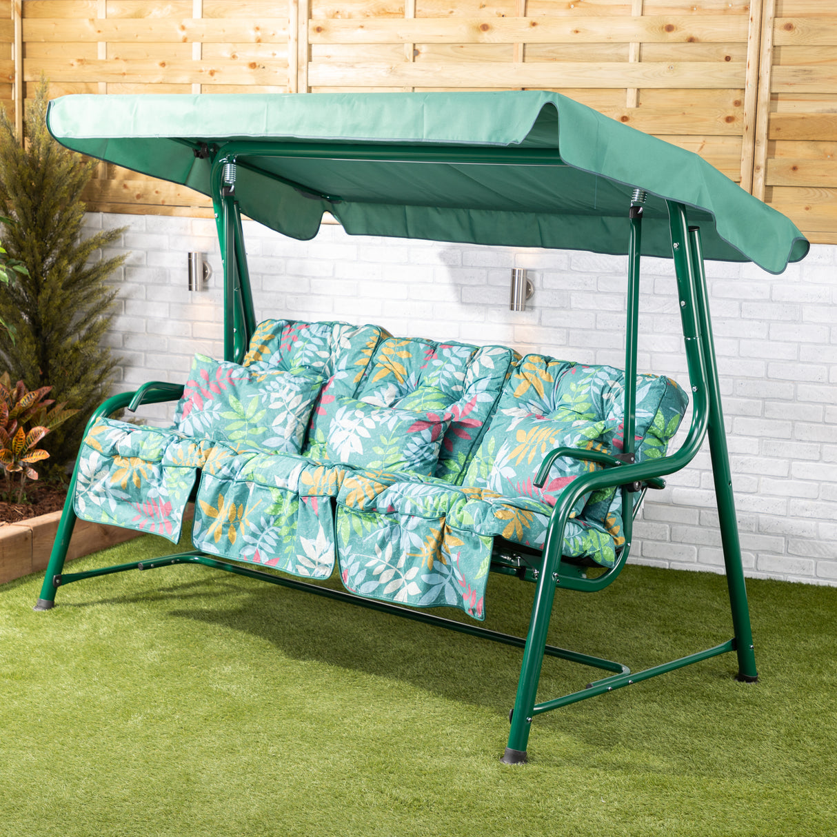 Alfresia Turin Reclining Garden Swing Seat with Classic Cushions