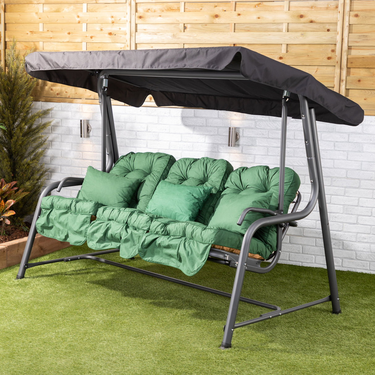 Alfresia Turin Reclining Garden Swing Seat with Classic Cushions