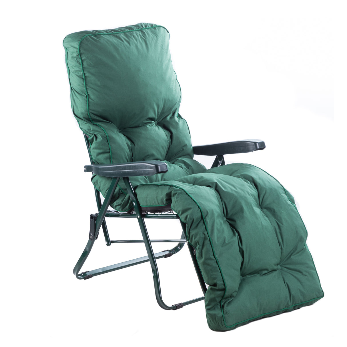 Alfresia Reclining Garden Chair – Green Frame with Classic Cushion, Relaxer Style