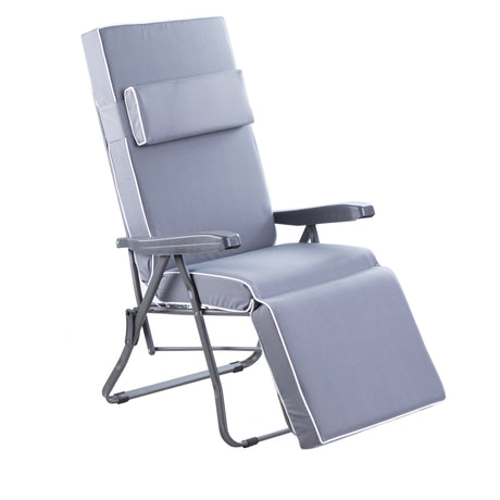 Alfresia Reclining Garden Chair – Charcoal Frame with Luxury Cushion, Relaxer Style