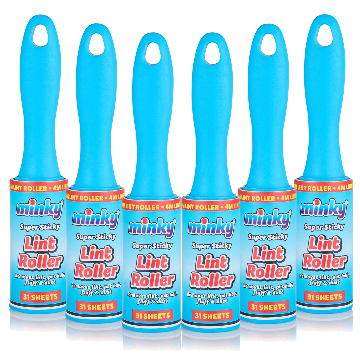 Minky Lint Rollers 6 Pack - 31 Super Sticky Sheets