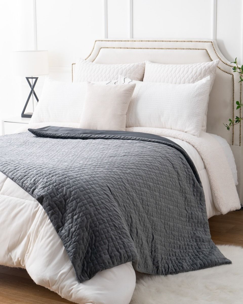 Minky Luxury Weighted Blanket – Single, Grey