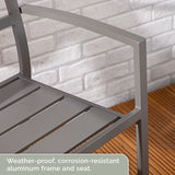 Alfresia Garden Bistro Set 2 Chairs & Square Table - Aluminium